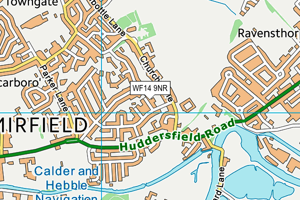 WF14 9NR map - OS VectorMap District (Ordnance Survey)