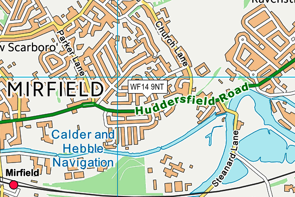 WF14 9NT map - OS VectorMap District (Ordnance Survey)