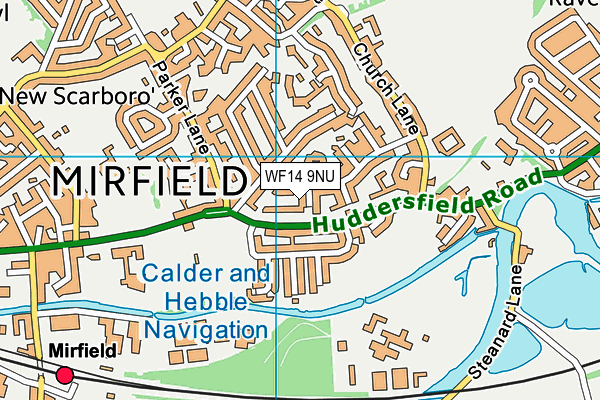 WF14 9NU map - OS VectorMap District (Ordnance Survey)