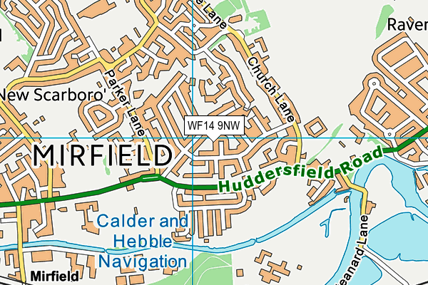 WF14 9NW map - OS VectorMap District (Ordnance Survey)