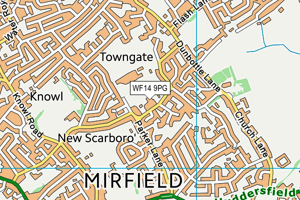 WF14 9PG map - OS VectorMap District (Ordnance Survey)