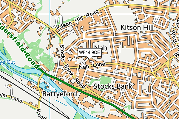 WF14 9QE map - OS VectorMap District (Ordnance Survey)