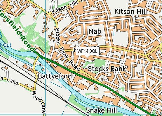 WF14 9QL map - OS VectorMap District (Ordnance Survey)