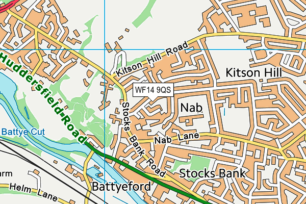 WF14 9QS map - OS VectorMap District (Ordnance Survey)