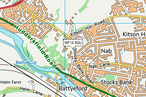 WF14 9QU map - OS VectorMap District (Ordnance Survey)