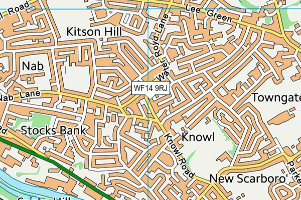 WF14 9RJ map - OS VectorMap District (Ordnance Survey)