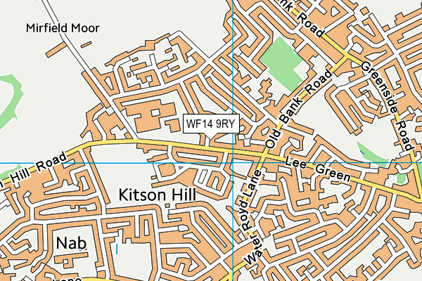 WF14 9RY map - OS VectorMap District (Ordnance Survey)