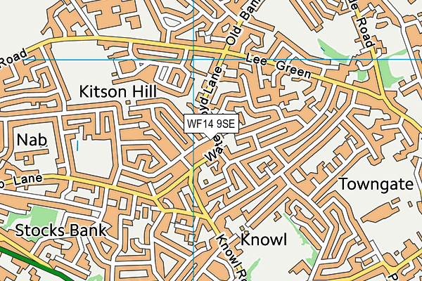 WF14 9SE map - OS VectorMap District (Ordnance Survey)