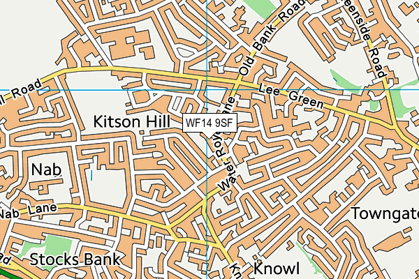 WF14 9SF map - OS VectorMap District (Ordnance Survey)