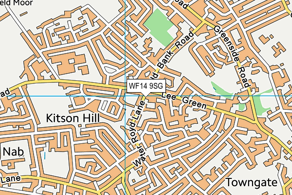WF14 9SG map - OS VectorMap District (Ordnance Survey)