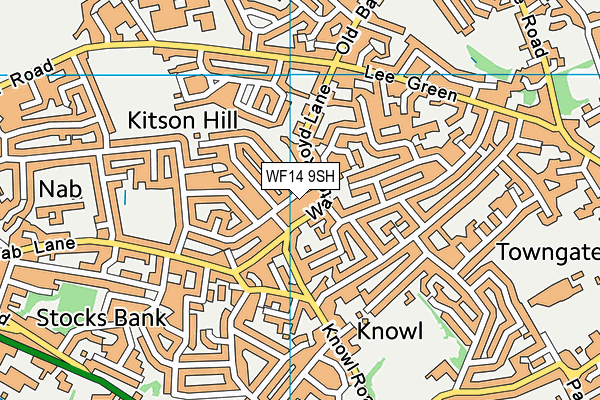 WF14 9SH map - OS VectorMap District (Ordnance Survey)