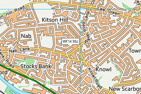 WF14 9SJ map - OS VectorMap District (Ordnance Survey)