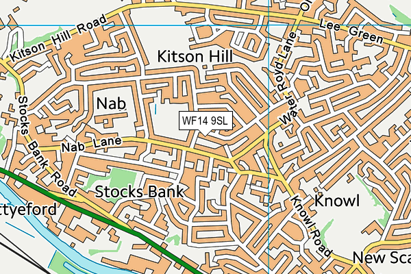 WF14 9SL map - OS VectorMap District (Ordnance Survey)