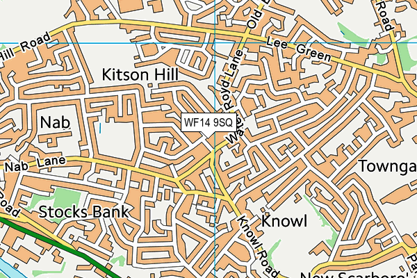 WF14 9SQ map - OS VectorMap District (Ordnance Survey)