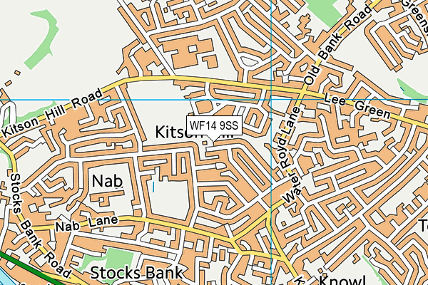 WF14 9SS map - OS VectorMap District (Ordnance Survey)
