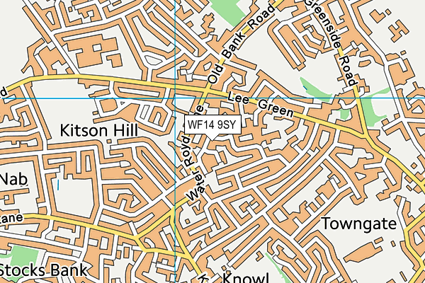 WF14 9SY map - OS VectorMap District (Ordnance Survey)