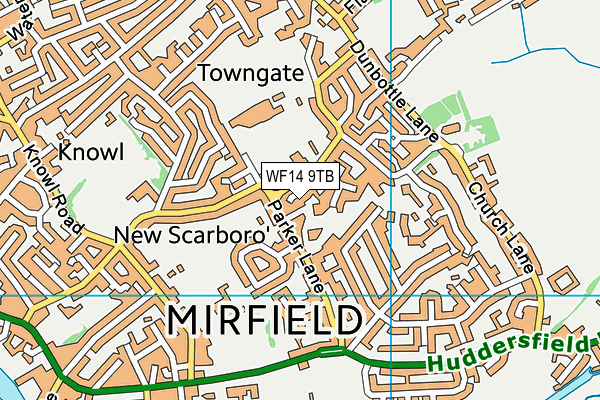 WF14 9TB map - OS VectorMap District (Ordnance Survey)