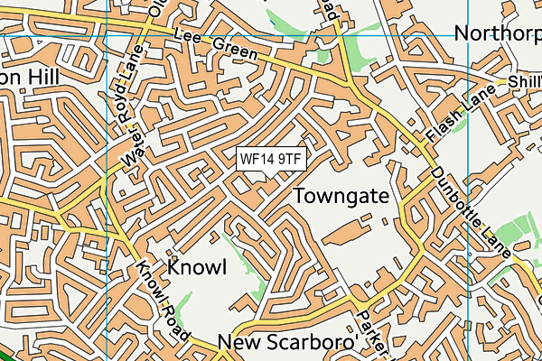 WF14 9TF map - OS VectorMap District (Ordnance Survey)