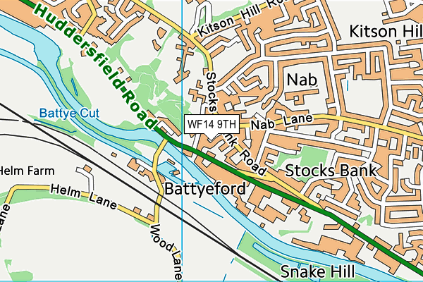 WF14 9TH map - OS VectorMap District (Ordnance Survey)