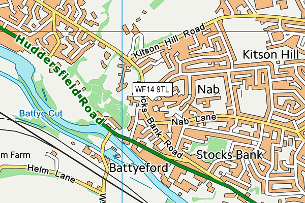 WF14 9TL map - OS VectorMap District (Ordnance Survey)