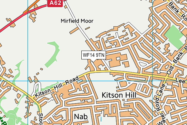 WF14 9TN map - OS VectorMap District (Ordnance Survey)