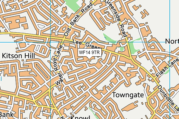 WF14 9TR map - OS VectorMap District (Ordnance Survey)