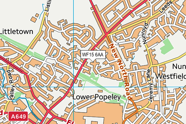 WF15 6AA map - OS VectorMap District (Ordnance Survey)