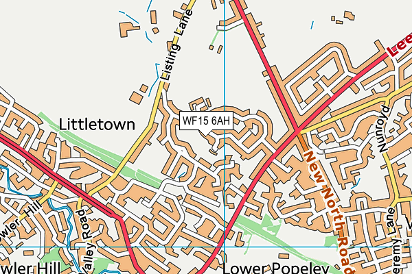 WF15 6AH map - OS VectorMap District (Ordnance Survey)