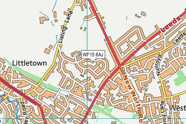 WF15 6AJ map - OS VectorMap District (Ordnance Survey)