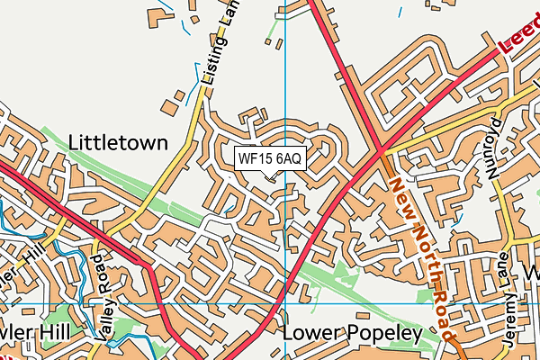 WF15 6AQ map - OS VectorMap District (Ordnance Survey)