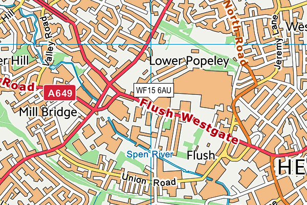 WF15 6AU map - OS VectorMap District (Ordnance Survey)