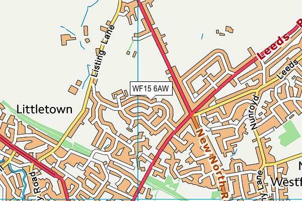 WF15 6AW map - OS VectorMap District (Ordnance Survey)