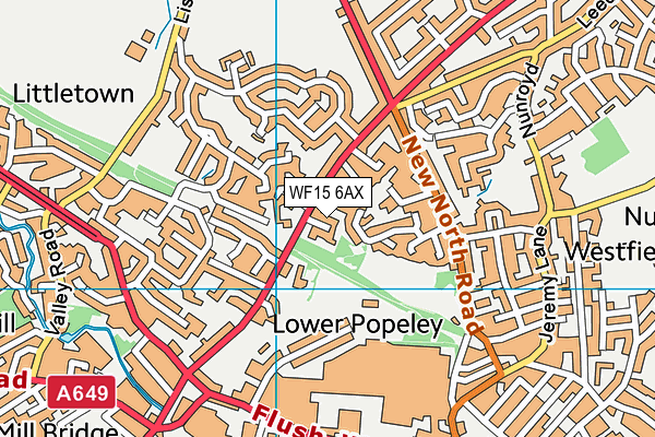 WF15 6AX map - OS VectorMap District (Ordnance Survey)