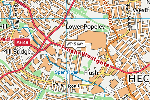 WF15 6AY map - OS VectorMap District (Ordnance Survey)