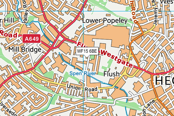 WF15 6BE map - OS VectorMap District (Ordnance Survey)