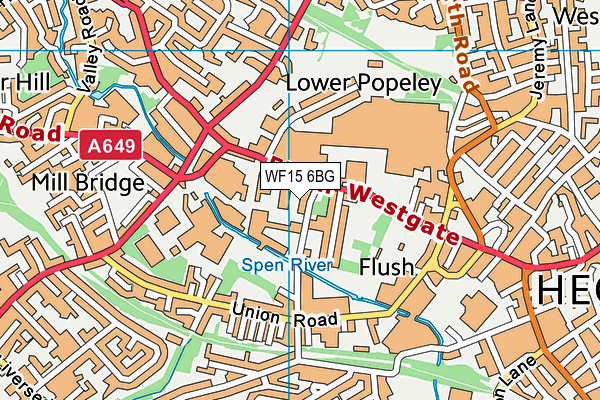 WF15 6BG map - OS VectorMap District (Ordnance Survey)