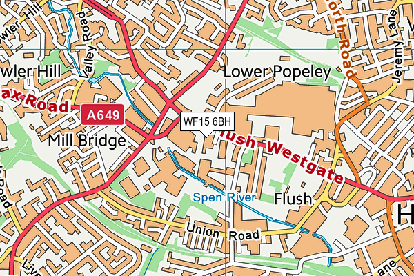 WF15 6BH map - OS VectorMap District (Ordnance Survey)