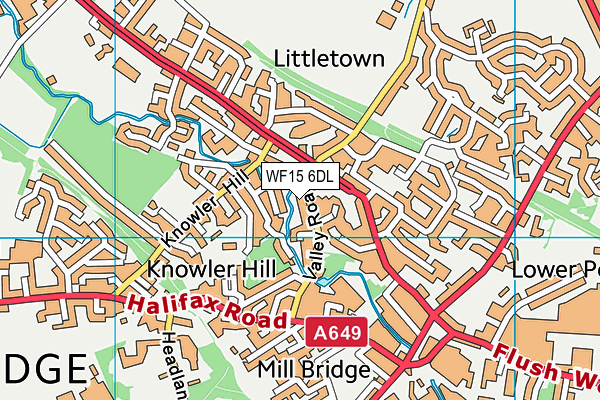 WF15 6DL map - OS VectorMap District (Ordnance Survey)