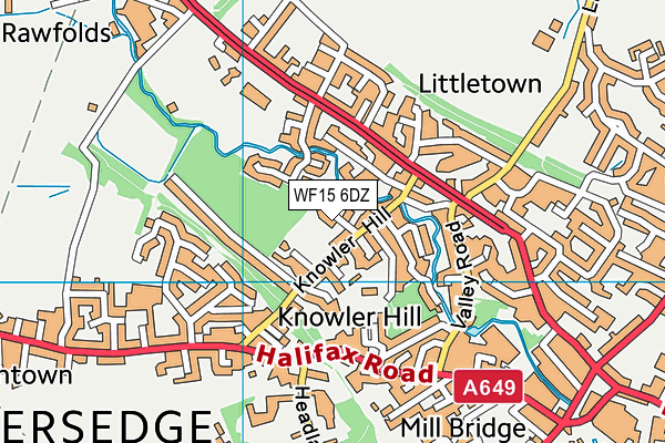 WF15 6DZ map - OS VectorMap District (Ordnance Survey)