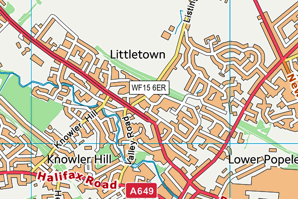 WF15 6ER map - OS VectorMap District (Ordnance Survey)