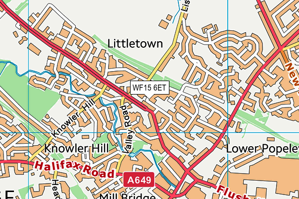 WF15 6ET map - OS VectorMap District (Ordnance Survey)