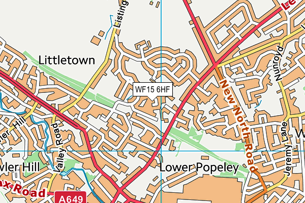 WF15 6HF map - OS VectorMap District (Ordnance Survey)