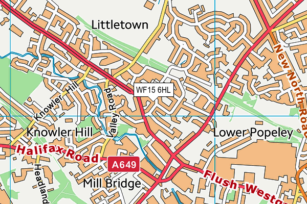 WF15 6HL map - OS VectorMap District (Ordnance Survey)