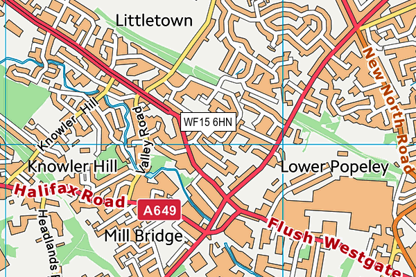 WF15 6HN map - OS VectorMap District (Ordnance Survey)