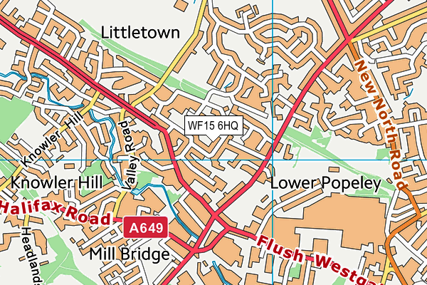 WF15 6HQ map - OS VectorMap District (Ordnance Survey)