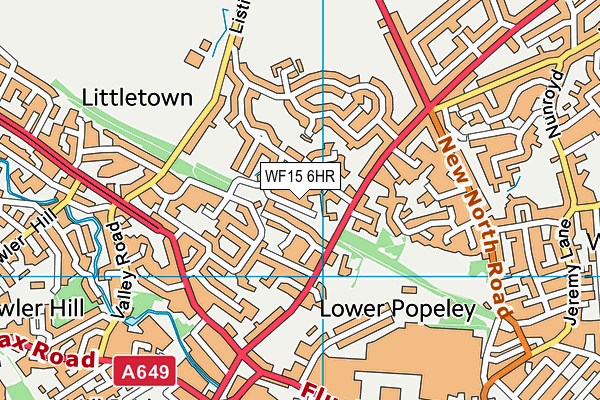 WF15 6HR map - OS VectorMap District (Ordnance Survey)