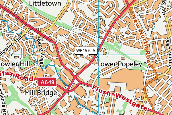 WF15 6JA map - OS VectorMap District (Ordnance Survey)