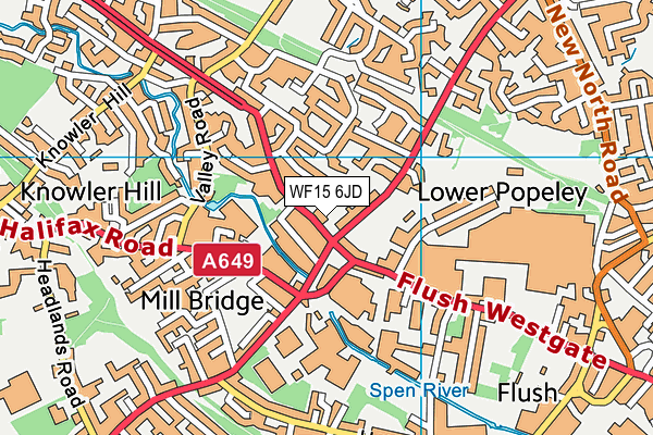 WF15 6JD map - OS VectorMap District (Ordnance Survey)