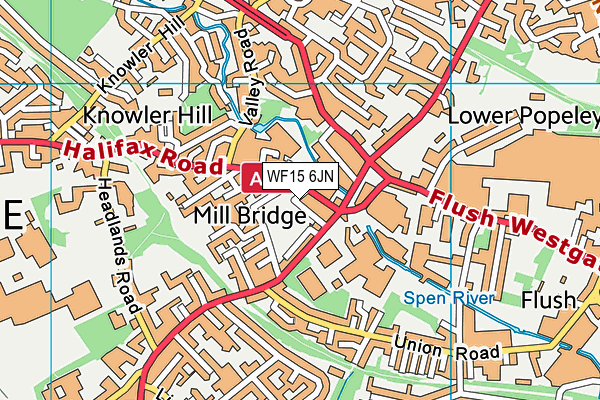 WF15 6JN map - OS VectorMap District (Ordnance Survey)