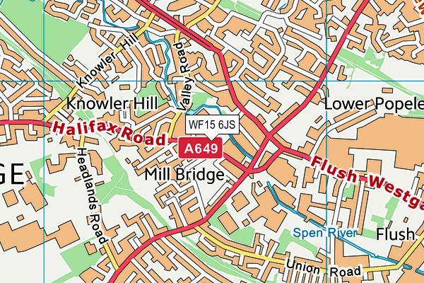 WF15 6JS map - OS VectorMap District (Ordnance Survey)